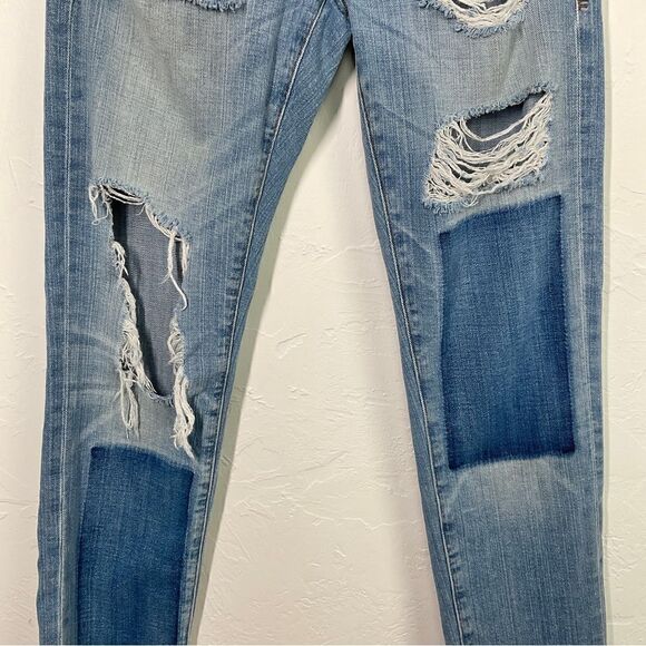 Frame Blue Redlands Le Garcon Distressed Boyfriend Jeans 24 - Picture 3 of 7